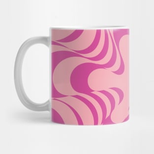 Abstract Groovy Retro Liquid Swirl Pink Pattern Mug